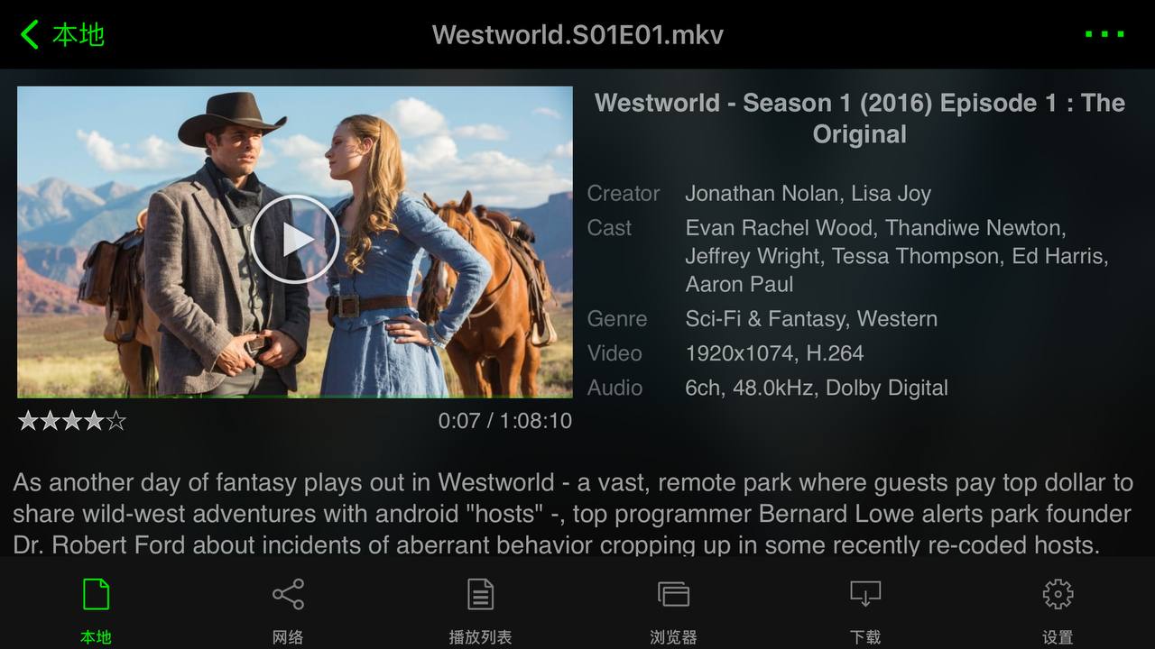 西部世界 Westworld S01-S03 1080p h.264 Dolby 外挂双语字幕 18.5G