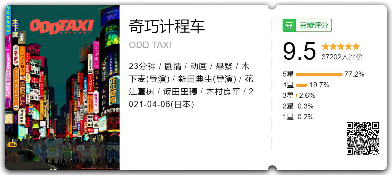 【爆火新番】奇巧计程车 全集 2021日语中字 豆瓣9.5 B站9.9  1.72G