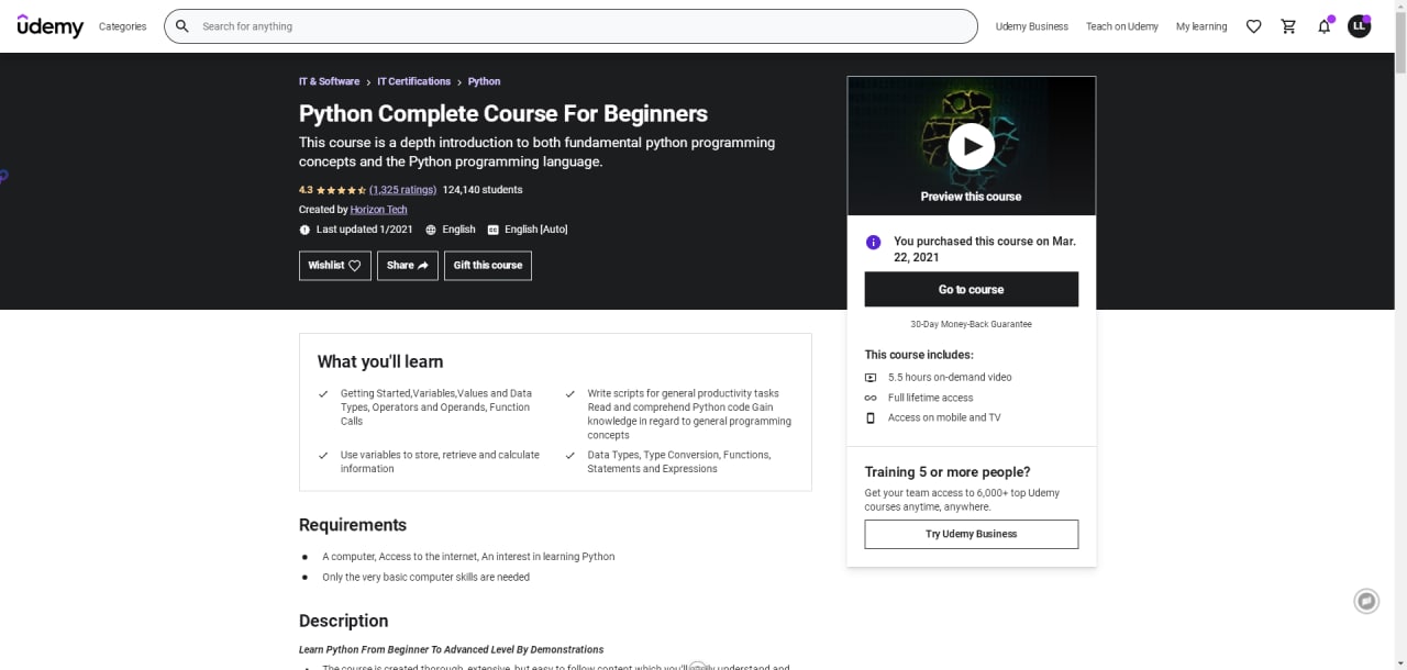 Python Complete Course For Beginners, 2GB