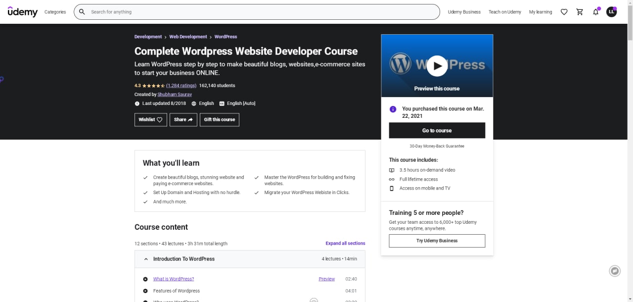 Complete Wordpress Website Developer Course<br />
-GB